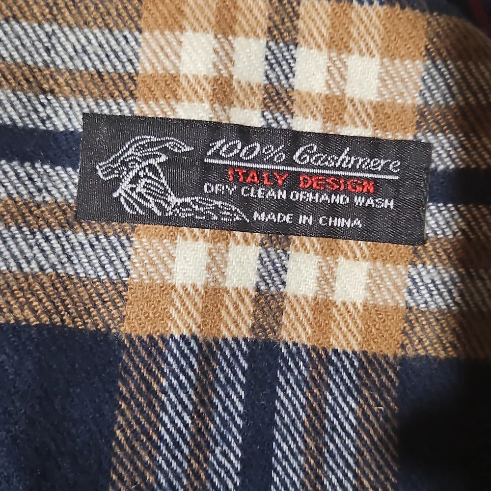 Plaid 100% Cashmere Scarf